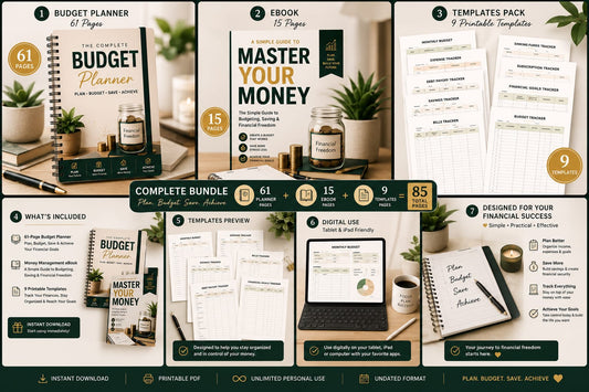 Ultimate Budget Planner Bundle cover — complete digital financial planner set