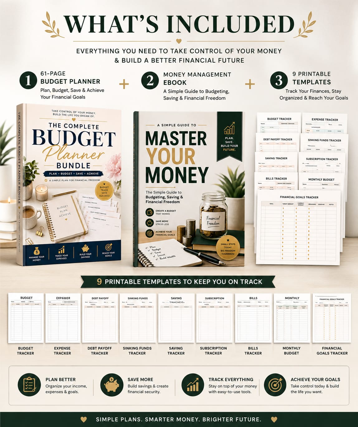 Ultimate Budget Planner Bundle | Financial Planner, Expense Tracker, Savings Tracker, Debt Payoff & Personal Finance eBook